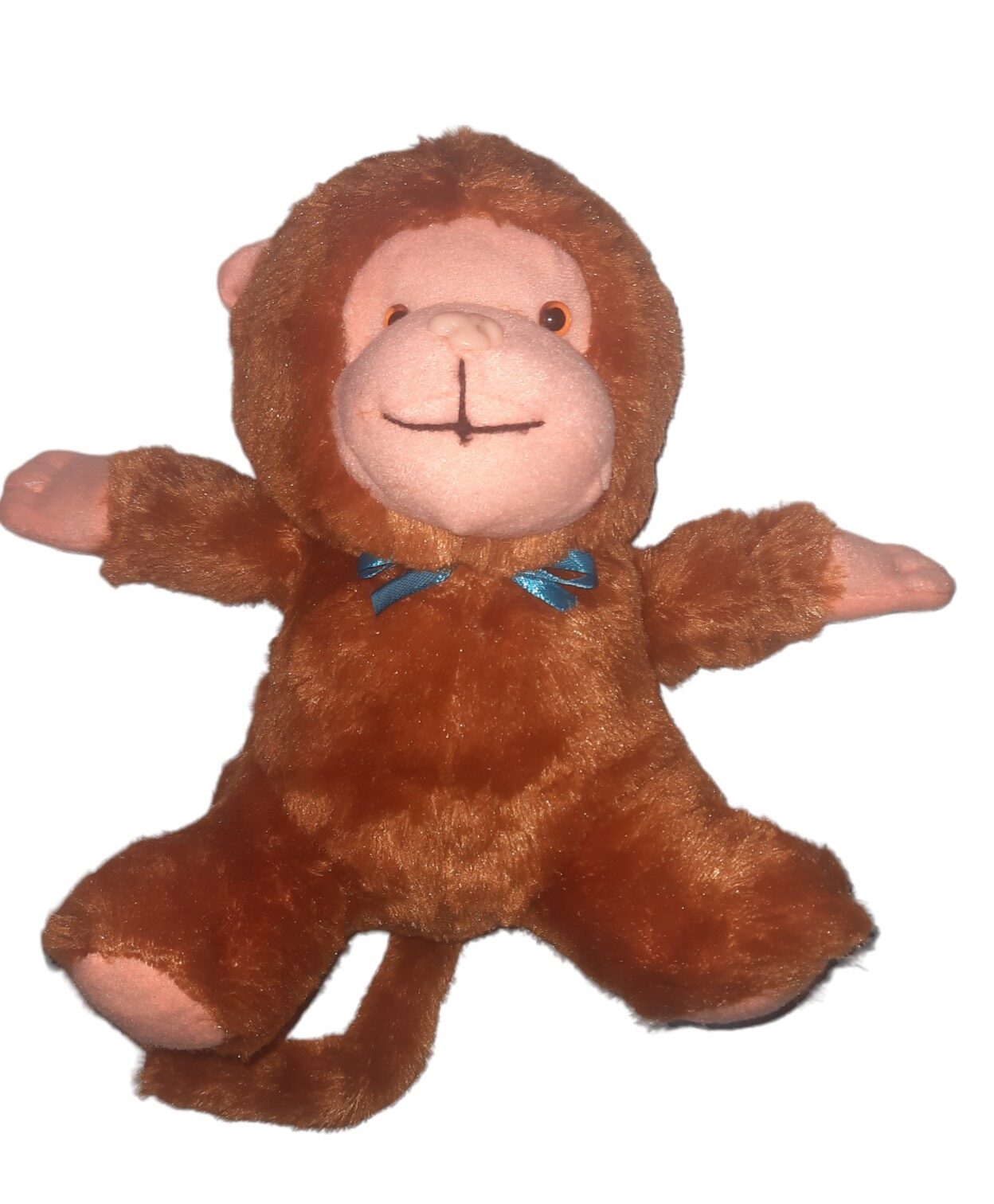 Adorable Plush Monkey Toy with Blue Bow - Perfect for Kids and Collectors